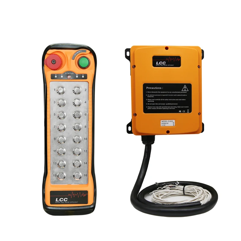 Q1600 LCC Industrial Crane Remote Control 16 Single-Speed Buttons Switch Drill Winches Hoist Track Crane Lift Controller