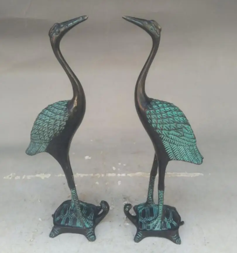 China bronze crane crafts statue A pair