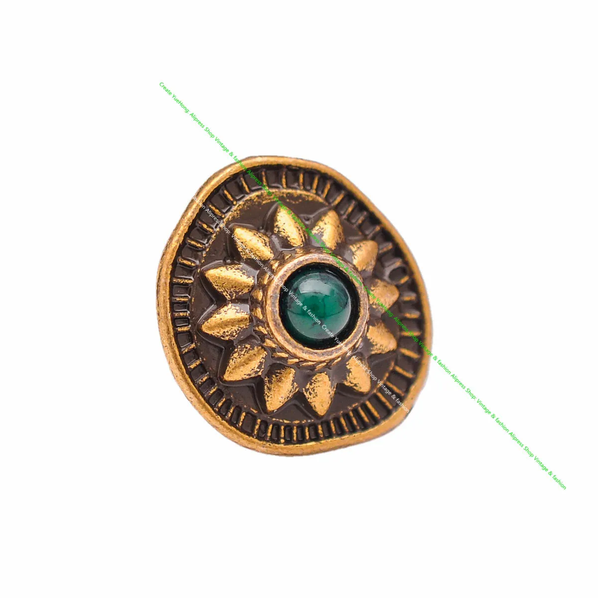 10pcs 19*18mm Vintage Messing Sonnenblume schwarz türkis Conchos Zubehör für DIY Leder Handwerk Gürtel Ledertasche Schlüssel bund Dekor – Detail 19