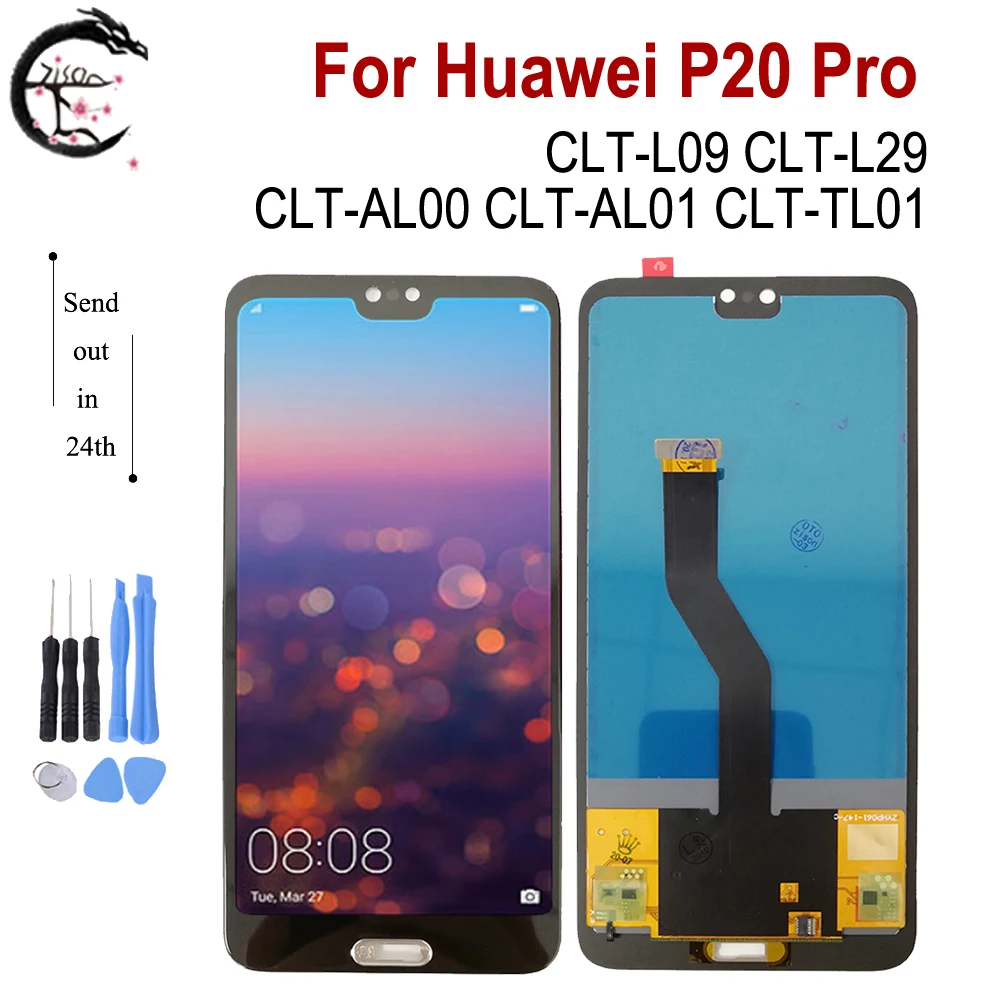 ЖК-дисплей для Huawei P20 Pro, ЖК-дисплей CLT-L09 CLT-L29, ЖК-экран, сенсорный датчик, дигитайзер в сборе, замена дисплея P20pro