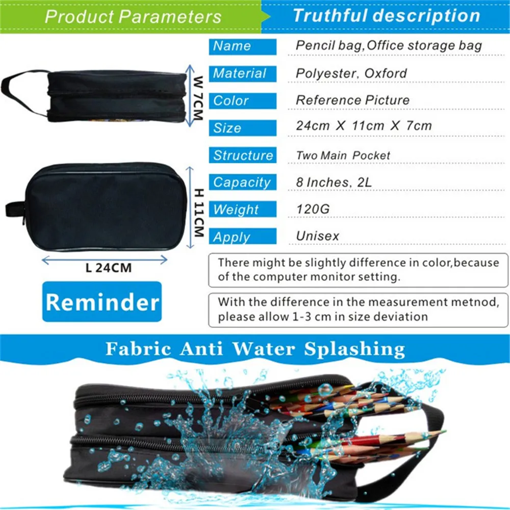 Students Charli Damelio Pencil Case Boys Pencil Box Kids Zipper Pen Bag Children Pencil Holder School Supplies Girls Makeup Bag