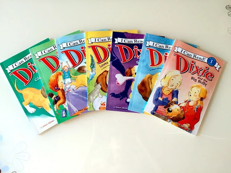 7 books/Set  I Can Read Dixie dog Kids classical story books children Early Educaction English picture Stories reading Book