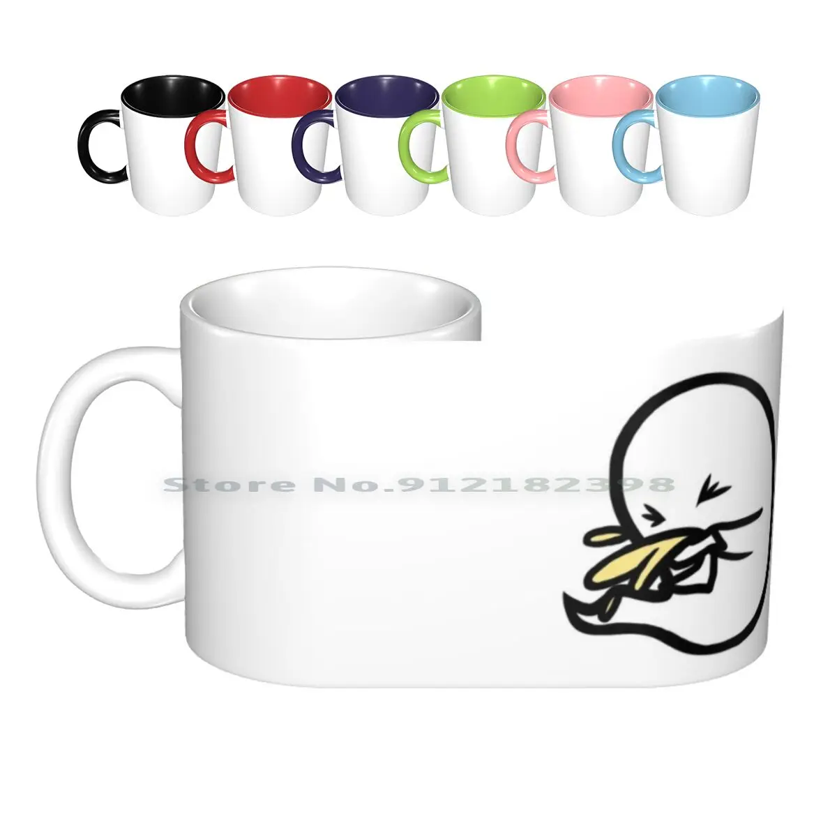 Sneezing Ghostie Ceramic Mugs Coffee Cups Milk Tea Mug Ghosts Cute Pomfey Clipart Kawaii Cartoon Ghostie Spoopy Zoep Creative