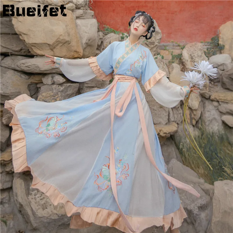 Traditional Hanfu Dress for Women Ancient Tang Dynasty Elegant Fairy Princess Dance Costume Tang Suit Women Modern Hanfu Suit