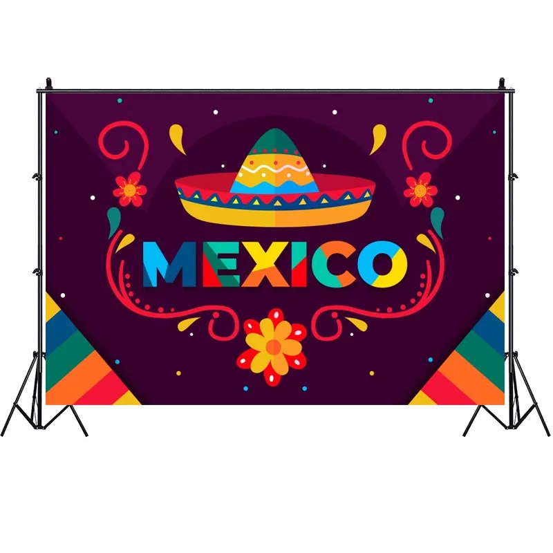 Mexicano fiesta backdrops méxico chapéu floral festa de aniversário fotografia fundo fotográfico photo studio prop decoração banner