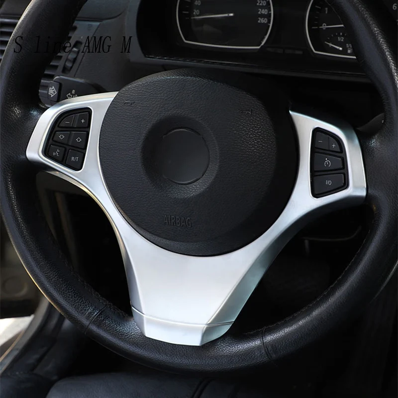 

Car Styling For BMW X3 E83 2006-2009 Car Steering Wheel buttons Frame decoration Cover Stickers Trim Interior Auto Accessories