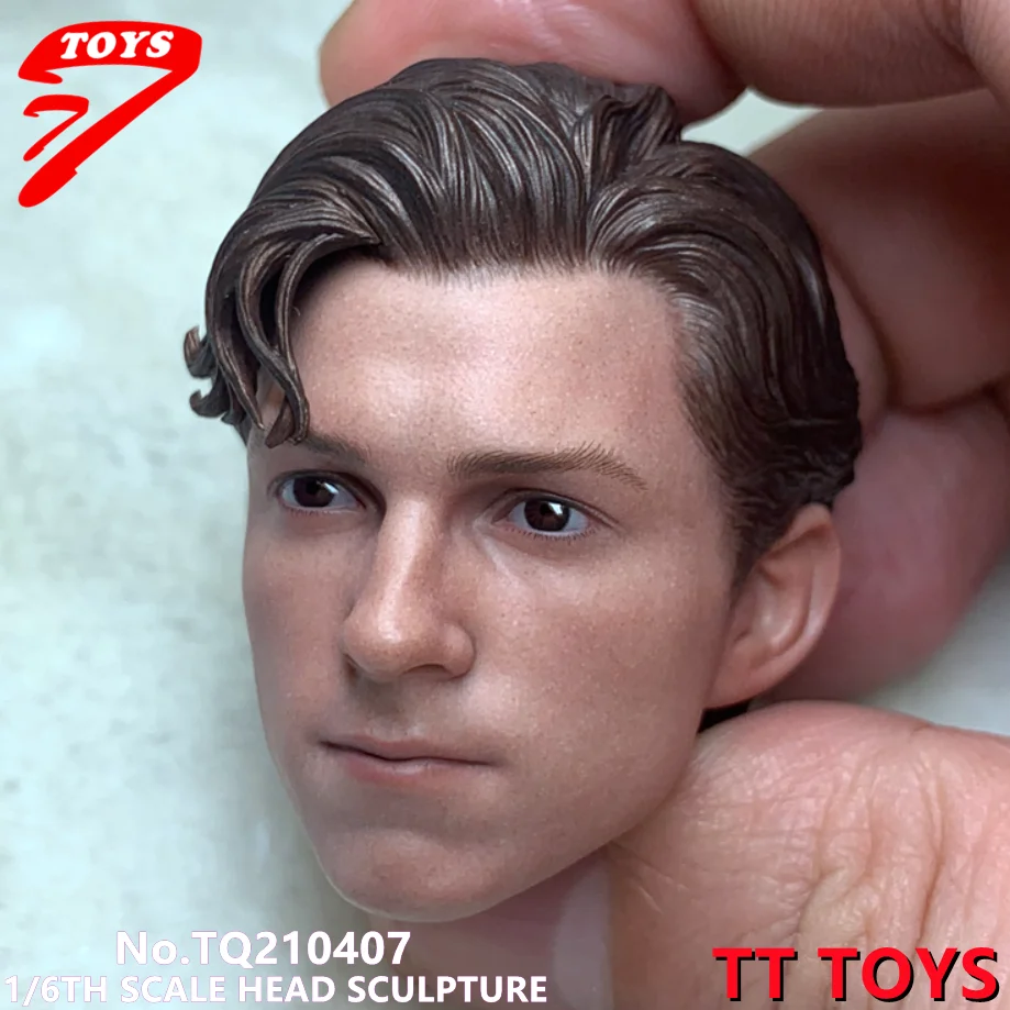 TTTOYS 1/6 Peter Parker Tom Holland Head Sculpt PVC Man Head Model DIY 12'' Action Figure Doll Toys