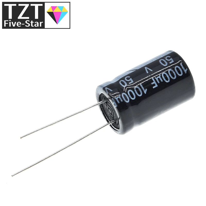 10Pcs ตัวเก็บประจุอลูมิเนียมอิเล็กโทรไลต์1000UF 50V 13*20มม.Frekuensi Tinggi Radial Electrolytic Kapasitor