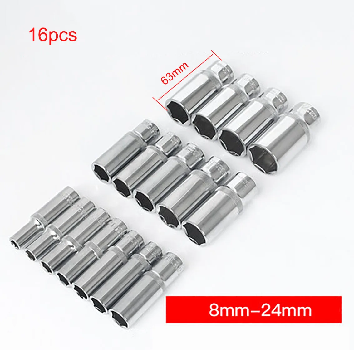 1Set Length 30mm/63mm Hex Socket Sleeve Wrench Metric 3/8