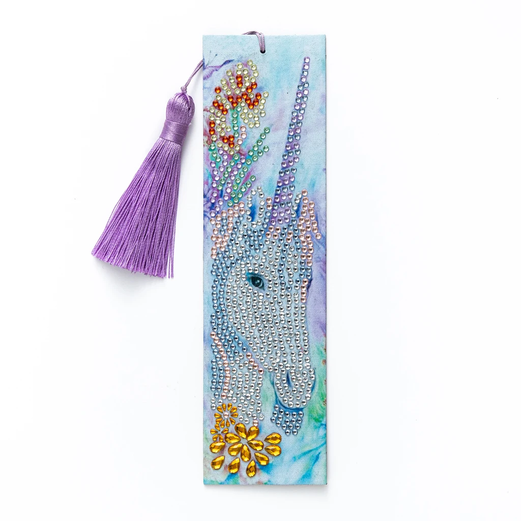 5D Diamond Painting Rainbow horse Dog Bookmarks Tassel Bookmarks Craft Decoration Special Shaped Diamond Embroidery