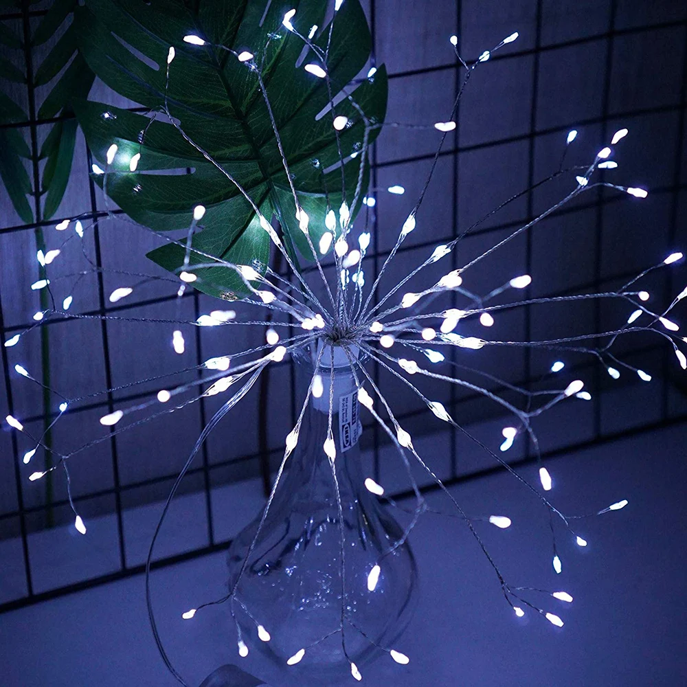 RC Firework LED String Lights Waterproof Copper Wire Fairy Light Hanging Starburst Twinkle Light Dandelion For Christma Home