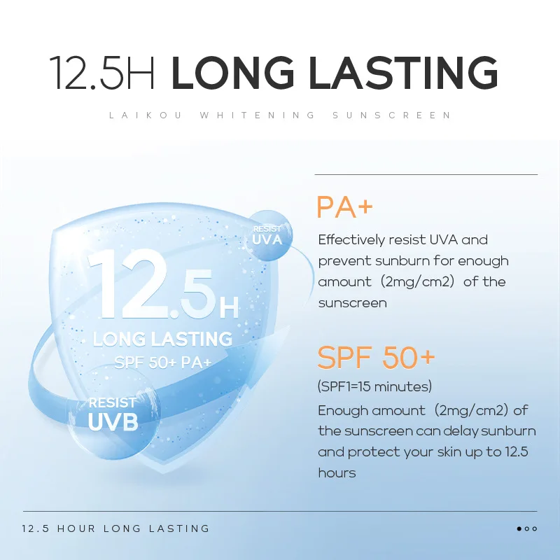 30g LAIKOU Whitening SPF50+ PA+ Sunscreen Cream Facial Skin Care Collagen Moisturizer Oil-control Whitening Sun Cream UVA/UVB
