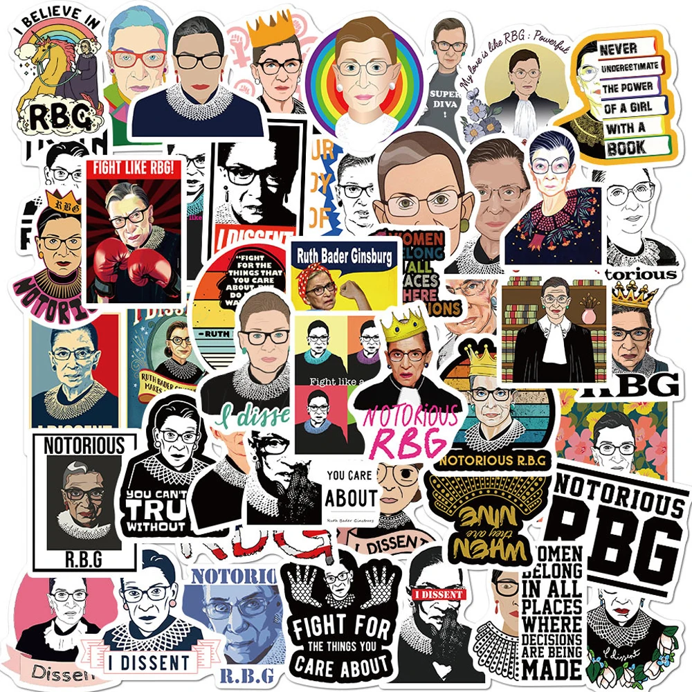 10/30/50PCS Ratels Ruth Bader Ginsburg RBG Stickers Laptop Luggage Decal Skateboard Moto Car Guitar Waterproof Sticker Kid Toy