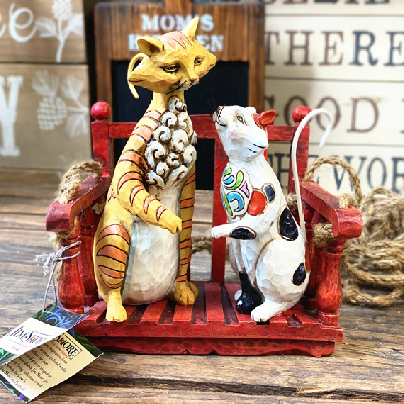 

Jim Short Original Sheet Authentic Jim Shaw's Swing Cat Solid Resin Pendant Balcony Garden Ornament Home Accessories