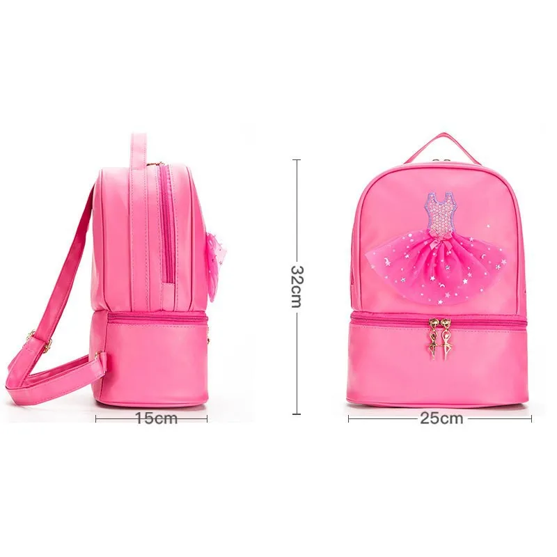 Personalized Embroidery Kids Dance BackBag for Girls Ballerina Pink Duffel for Ballet Class Crossbody Ballet Handbag Backpack