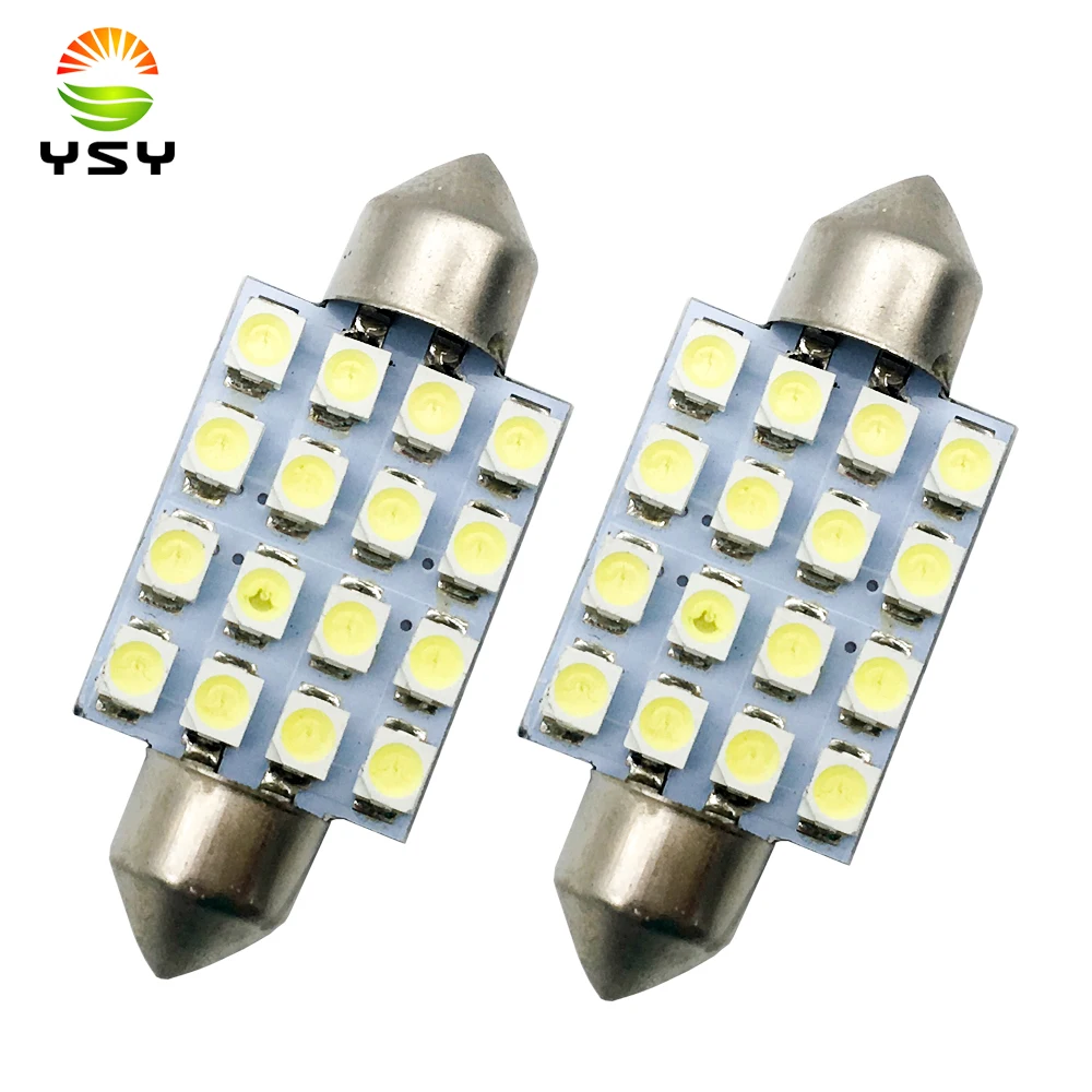 100 PCS C5W 12V DC 3528 1210 16SMD 31mm 36mm 39mm 41mm Interior Festoon Dome LED Light Bulbs Car Lights Led Roof Lights