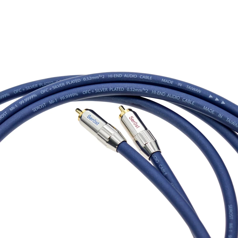 Serost kabel HIFI RCA Mi-1F 99.9999% OFC + OFC penguat CD Audio demam berlapis perak kabel Audio RCA ketepatan tinggi