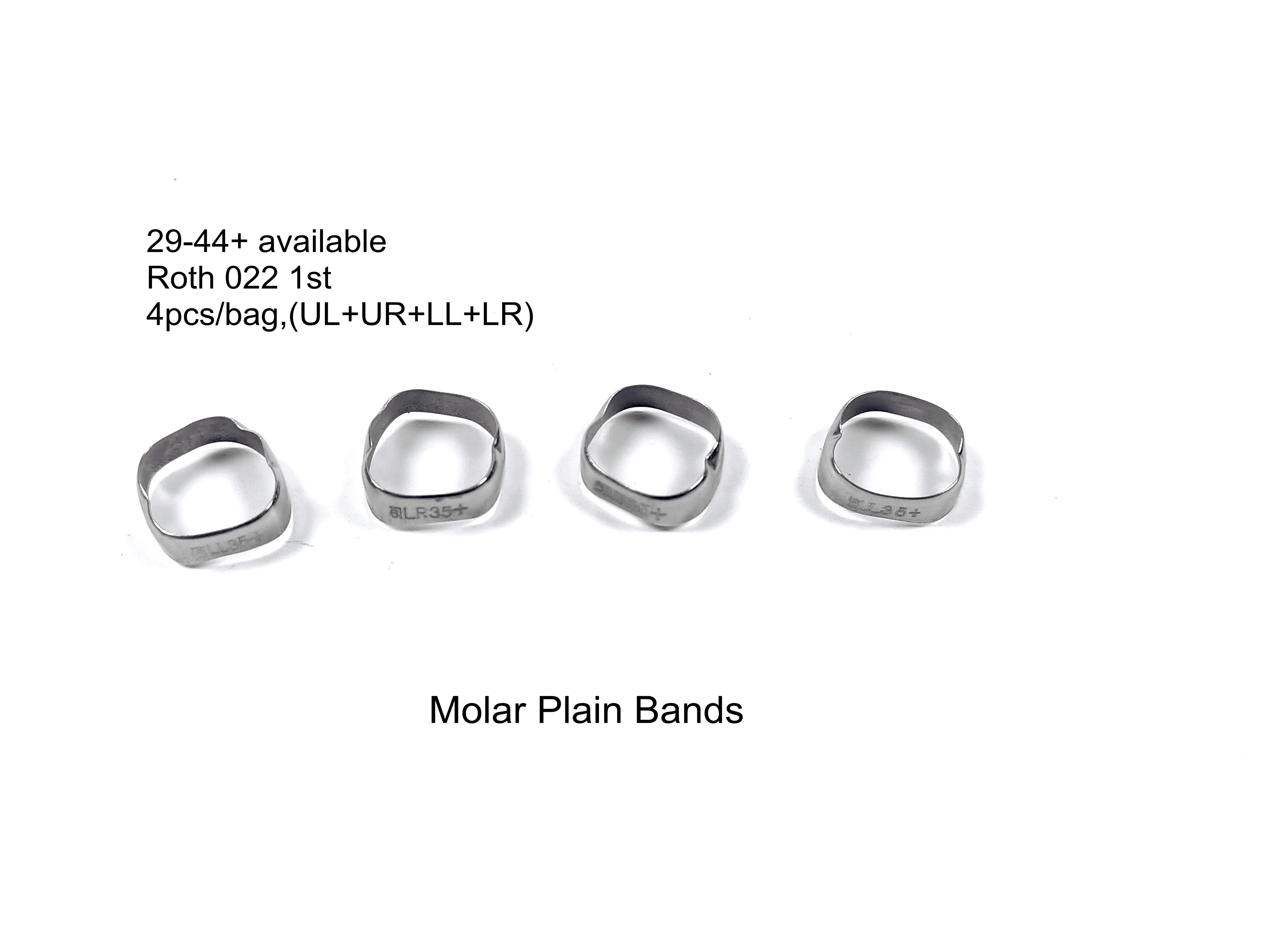 32 Kit Dental Plain Band Rough Inner 1st Molar Bands Bracket Orthodontic 29.5#~44.5# 1kit/4pcs