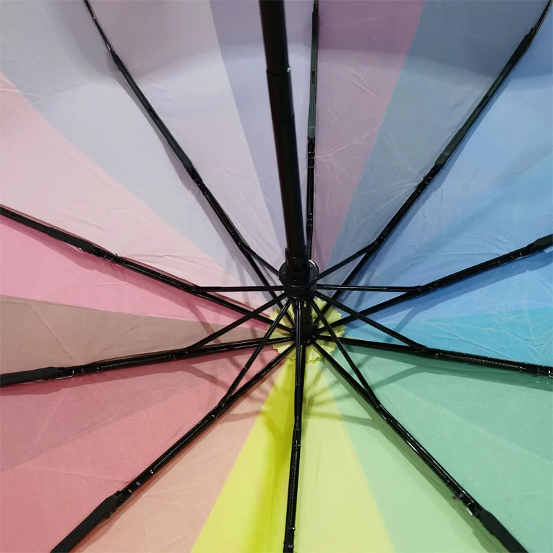 Зонт женский автомат Outdoor Rainbow Umbrella Rain Women 10k Big Umbrella Automatic Fashion Colorful Paraguas Зонтик женский