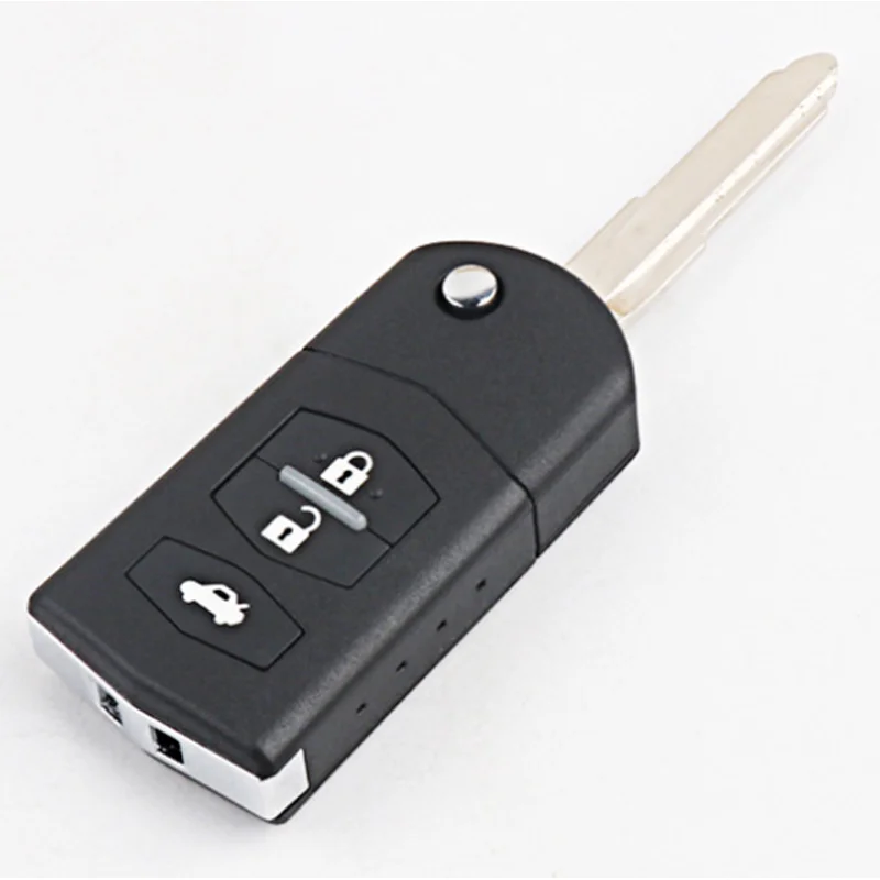 3pcs  2/3 button remote key blank case Folding Flip Remote Key Shell Case Fob PAD FOR MAZDA 2 3 5 6 RX8 MX5