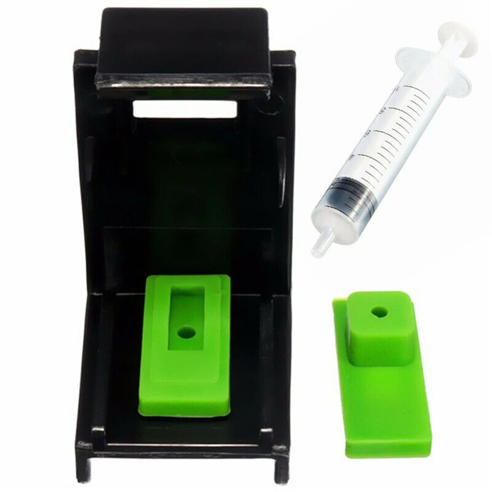 Printer Ink suction Tool 3in1 Ink Refill Cartridge Clip 2pcs Rubber Pads Syringe Tool Kit for HP Printer