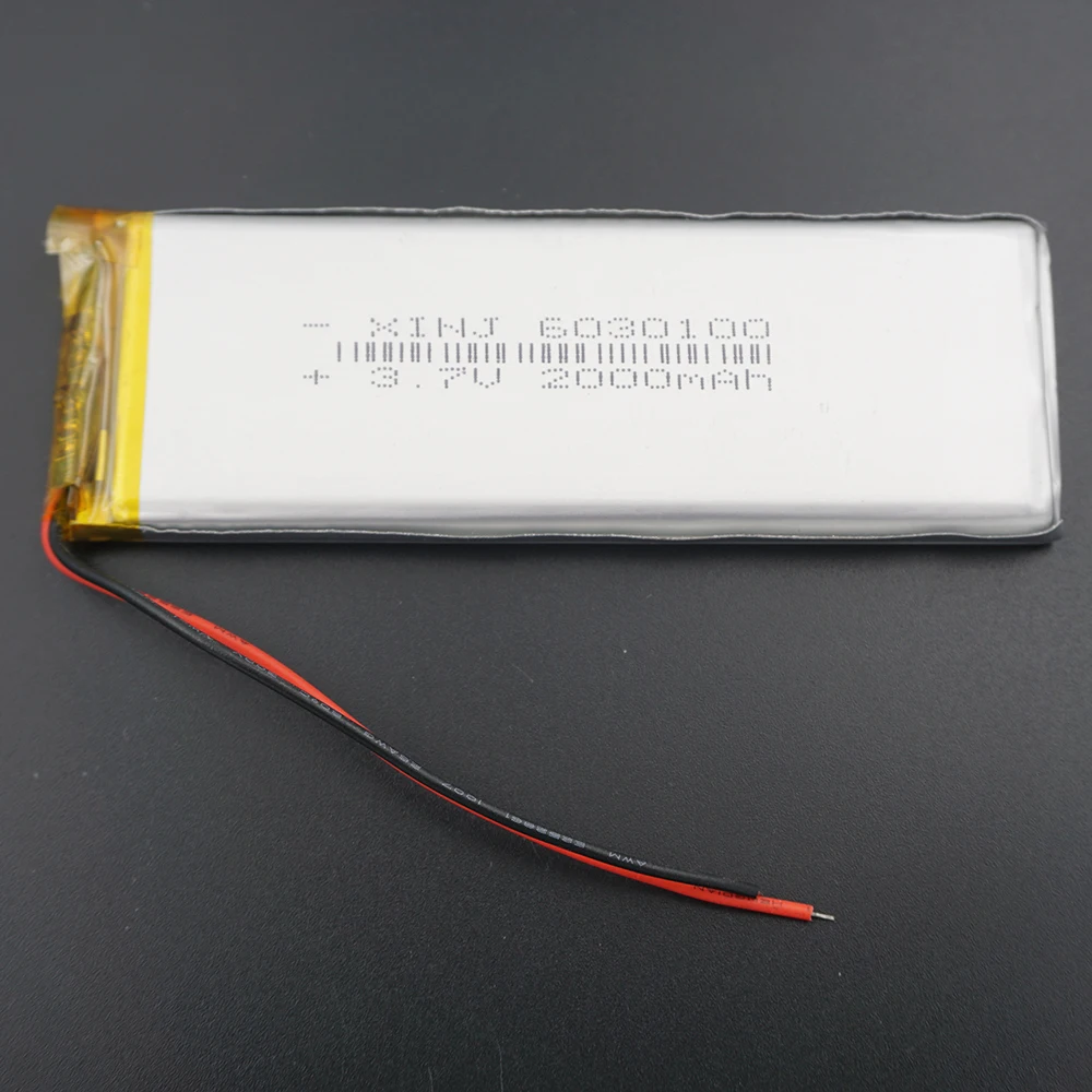 XINJ 3.7V 2000 mAh Rechargeable Polymer LiPo Li Battery 6030100 For PSP GPS TV Video Player Plate PDA MID Portable Tablet PC DIY