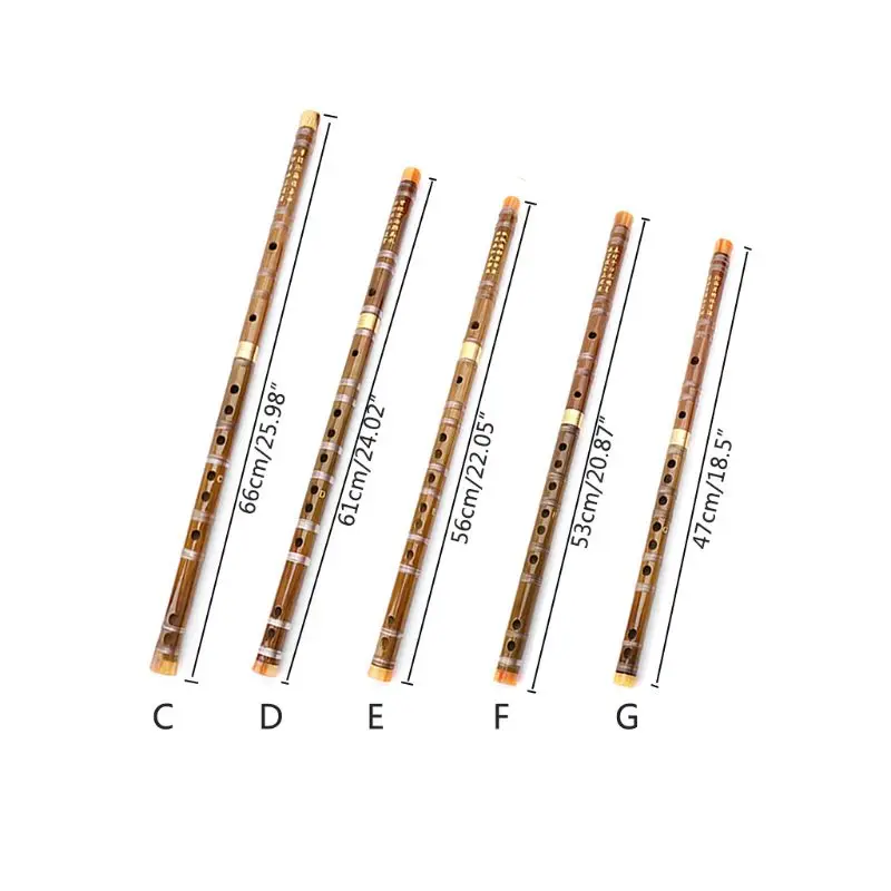 Professional Bamboo Flute Chinese Woodwind C D E F G Key Transverse Flute DiZi