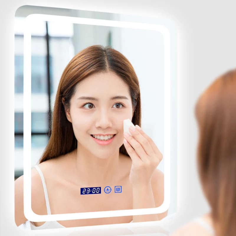 Imagem -02 - Vertical Smart Bathroom Led Light Espelho de Maquiagem Luz de Fundo com Desembaçamento Bluetooth Speaker Decoração para Casa 50x70cm