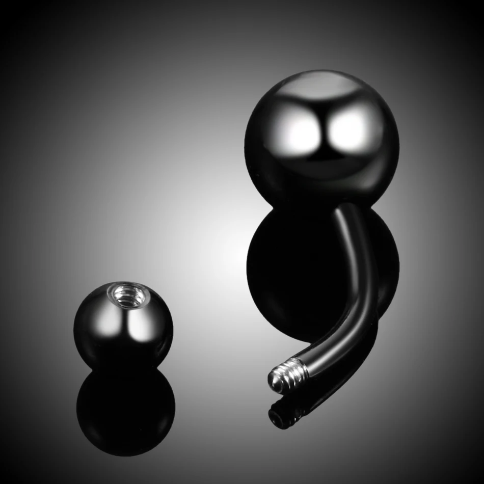 Anneaux de nombril en cristal double pour femme, générateur de piercing au nombril, piercing au nombril en acier, noir, 1 pièce, 14g, cadeaux