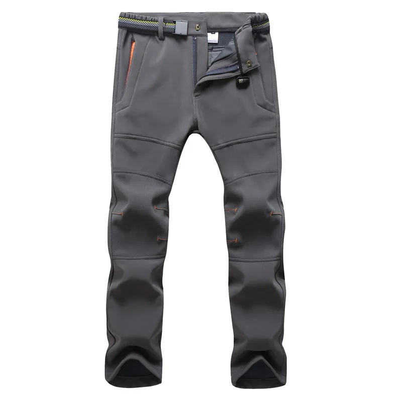 Men's Winter Fleece Thermal Pants Outwear Soft Shell Casual Pants Women Thick Stretch Waterproof Military Tactical Long Trousers