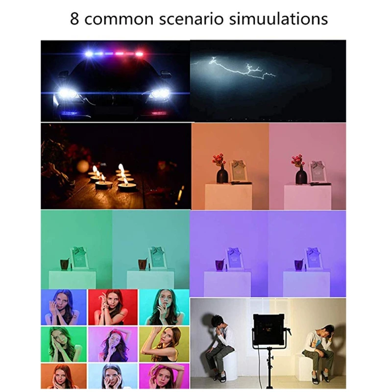 Falcon Eyes 400W RGB LED Video Fotografia Light Support Bluetooth(APP) Control 8 Scene Modes Continuous Lighting Lamp DS-812