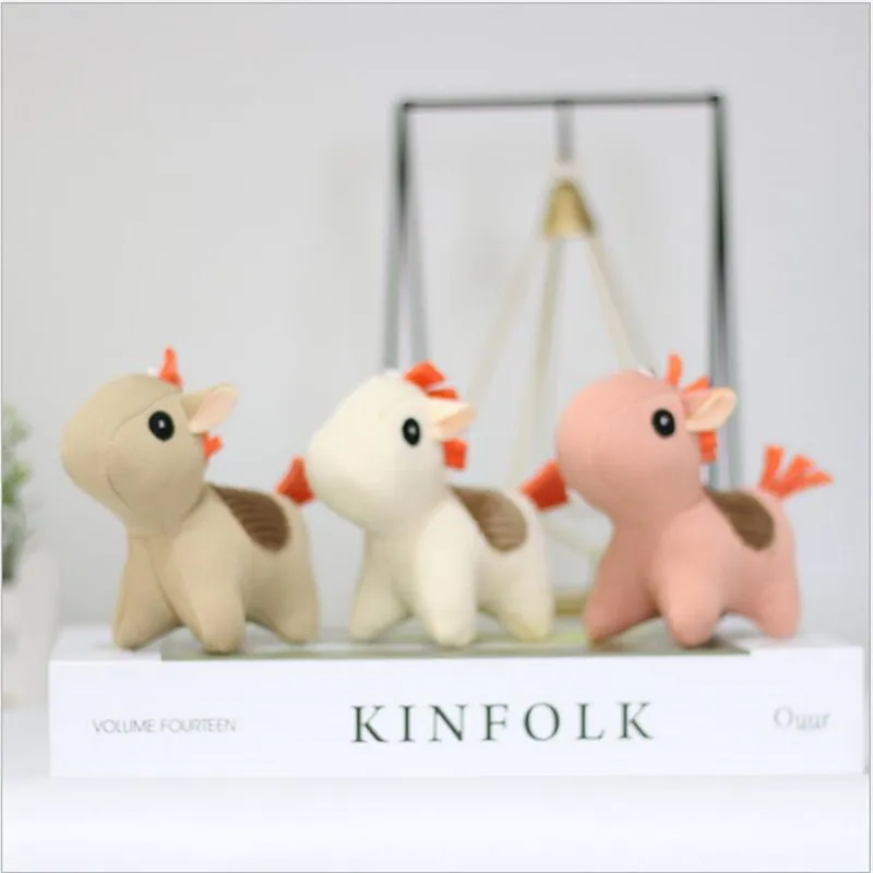 1Pcs Cute Cloth Pony Horse Pendant Plush Toy Doll Small Stuffed Animal For Children Keychain Pendant Birthday Present 10cm