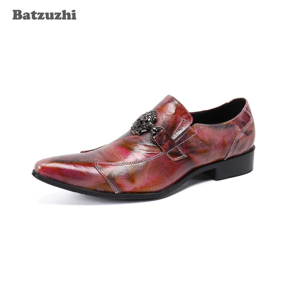 

Batzuzhi Italian Type Men's Shoes Pointed Genuine Leather Dress Shoes Men Formal Party, Business and Wedding zapatos de hombre