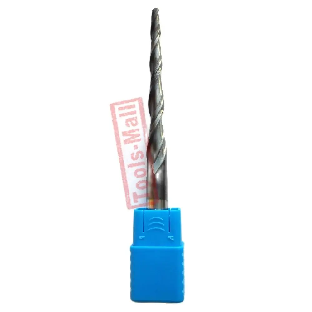 

HRC55 R2.0*D10*70*110L*2F Tungsten Solid Carbide Coated Tapered Ball Nose End Mills Taper And Cone Endmills