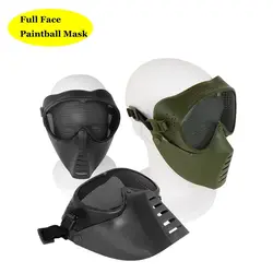 Mascarilla protectora de Paintball de cara completa, máscara de malla metálica de acero, para Cosplay, caza, juego de guerra, táctica militar, nueva