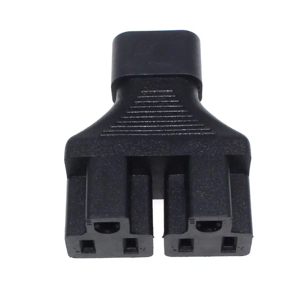 IEC 320 C14 to 2 x Nema 5-15R Y Splitter Adapter C14 To Dual US 5-15R Power Converter 1 TO 2 Plug Connector