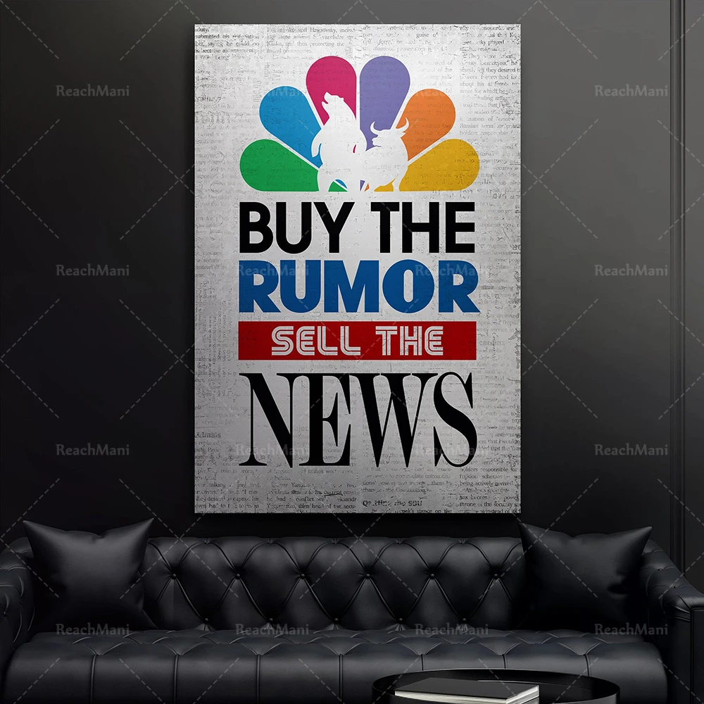 Buy The Rumor, Sell The News | Canvas Art | Wall Art | Office Decor | Investor | Stock Market | Bitcoin | Crypto | Day Trader