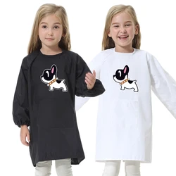 High-End Children's Apron Cooking Painting Overalls Kids Waterproof Anti-Wear Clothing Baby Eating Smock Print LOGO