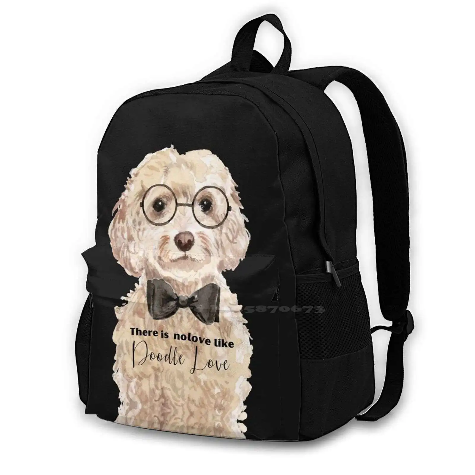 I Love My Doodle Dog Pattern Design Laptop Travel School Bags Mini Puppy Puppers Adorable Cute Doggy Christmas Secret Santa