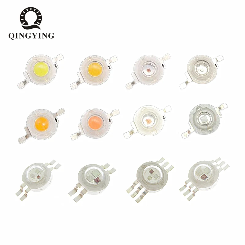 10pcs 1W 3W SMD COB LED Chip Lamp Bulbs High Power Diodes Cold White Warm White Red Green Blue Yellow 440 660nm Grow Light Beads