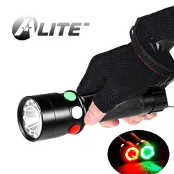 TMWT White Red Green LED 색 충전식 철도 Signal Lamp 토치 손전등 와 Nylon Holster