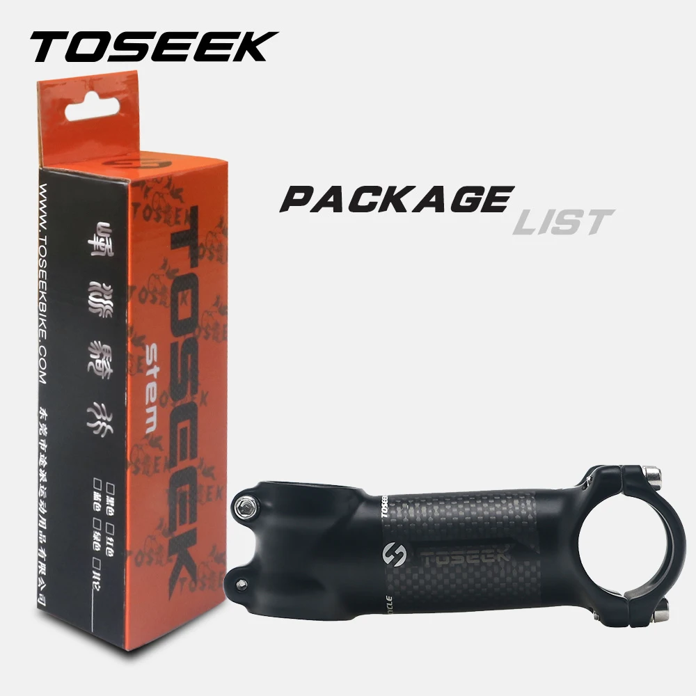 TOSEEK Bicycle Handlebar Stem 28.6-31.8mm Aluminum + Carbon Stem Angle6 17 Mtb Handlebar Stem MTB Stem Spare Parts For Bicycle