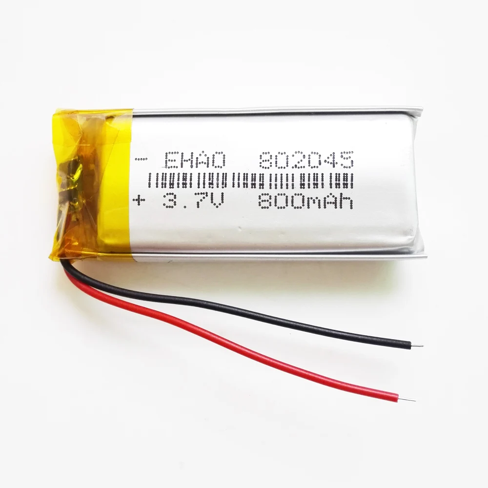 EHAO 802045 3.7V 800mAh litowo-polimerowa LiPo akumulator do Mp3 PAD DVD E-book zestaw słuchawkowy bluetooth