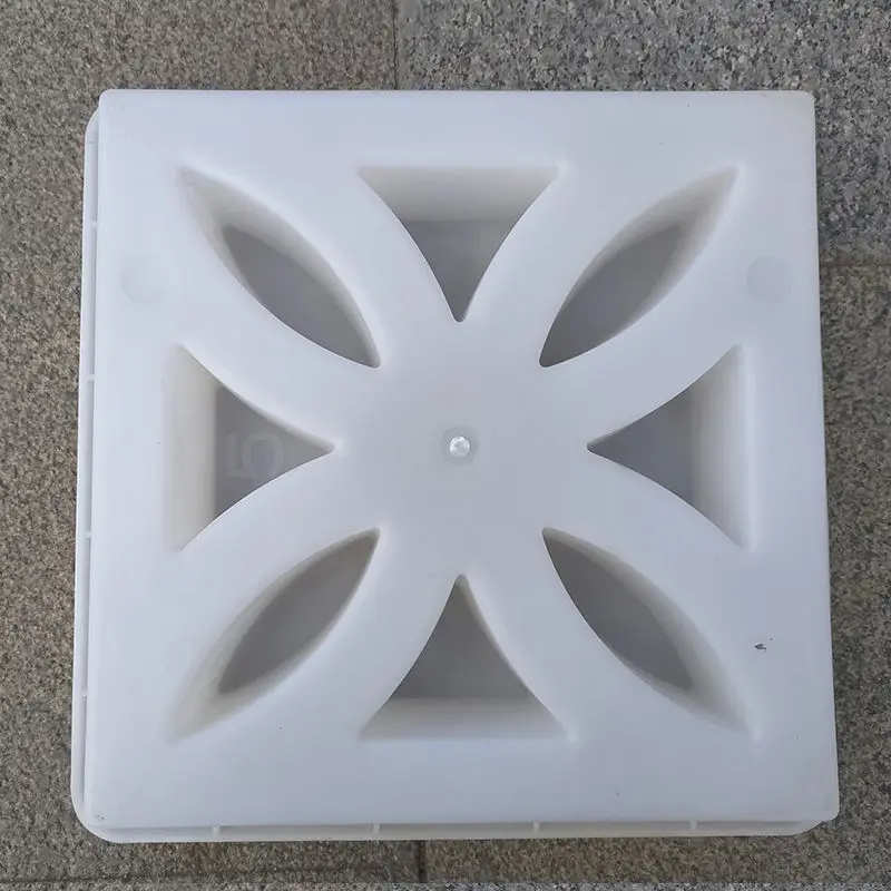 Wall Plastic Ventilation Tile Mold, Traditional 3D Geo Paver Mold, Hollow Square, Strong Concrete Cement Brick for Floor Decor