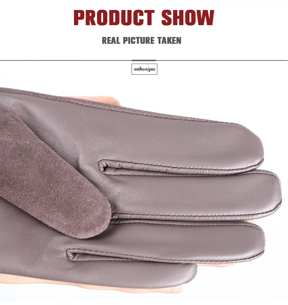 Good Quality Touch Gloves Color Winter Women's Leather Gloves Genuine Suede 50% Genuine Leather 50% Women's Gloves -2007