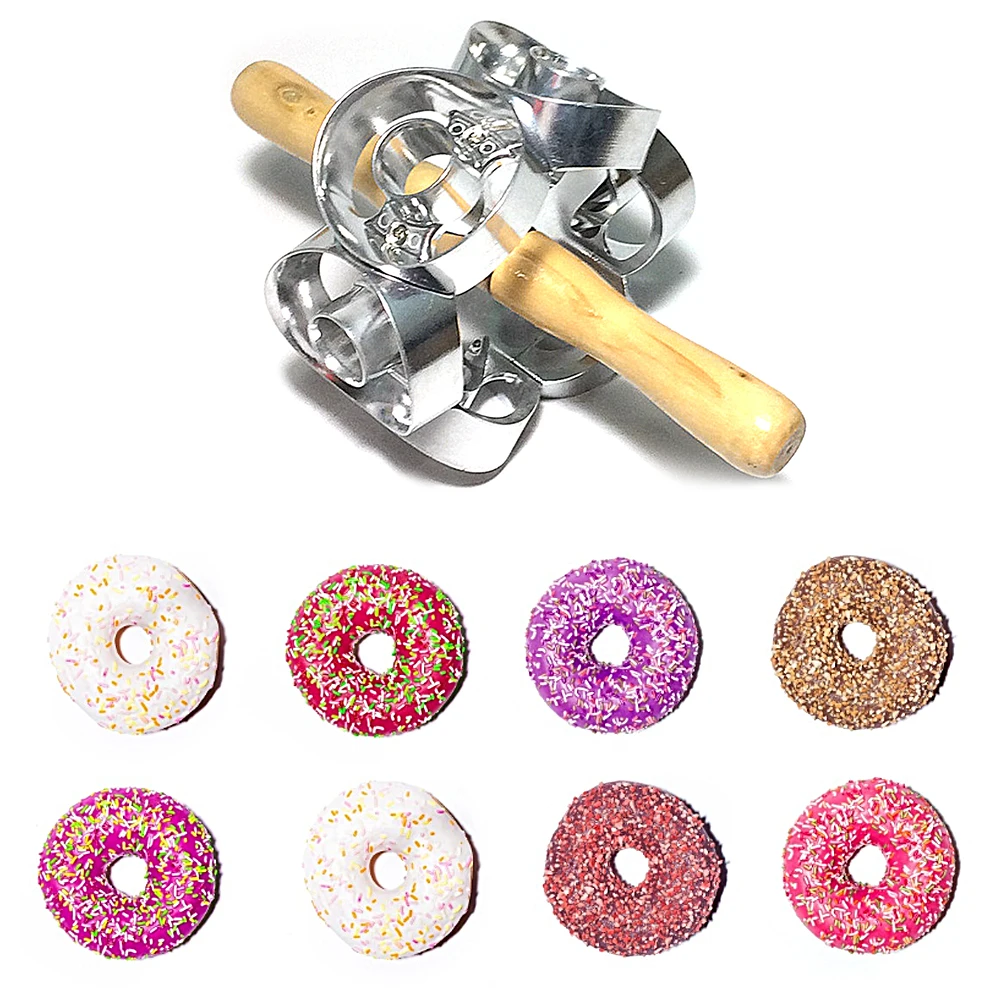 Revolving Donut Cutter Maker Mold Pastry Dough Metal Baking Roller Kitchen Supplies Tools Stainless steel mold Wide wonderful