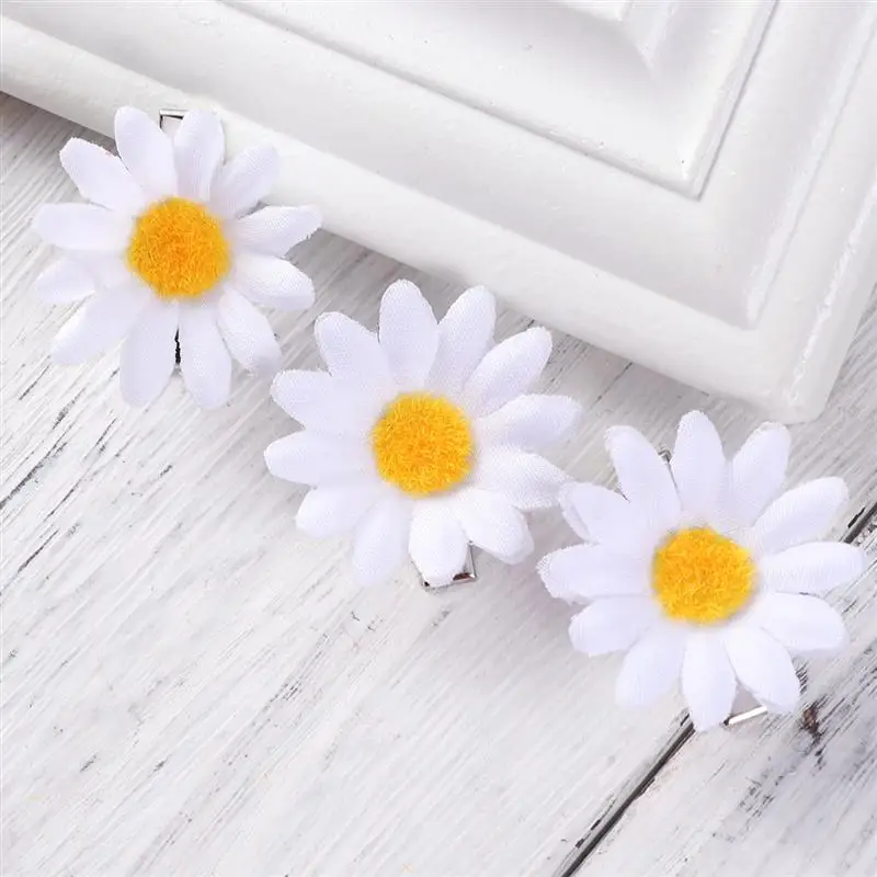10pcs Cute Daisy Hair Clips Hair Barrettes Hair Pins for Ladies and Girls (White)