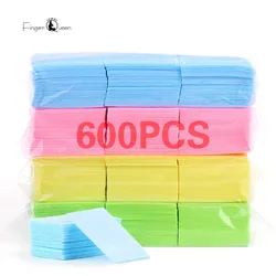 600PCS Gel Nail Polish Remover Nail Wipes Cotton 4 Colors for Professional Soak Off Gel Polish Remover Acrylic Nail Remover