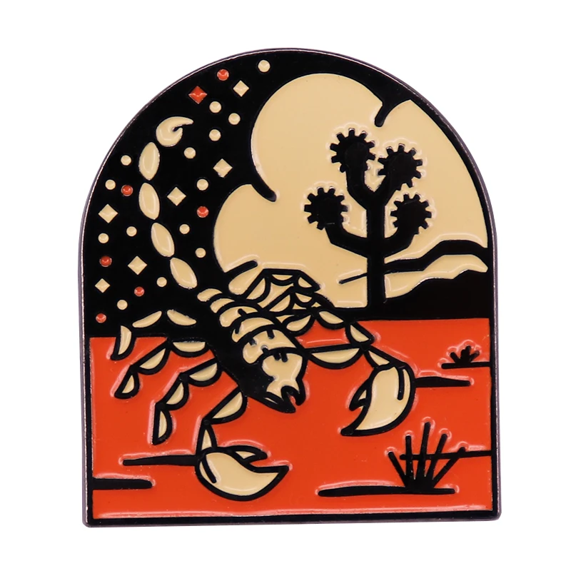

Lobster Nature Landscape Pin Vintage illustration style Badge