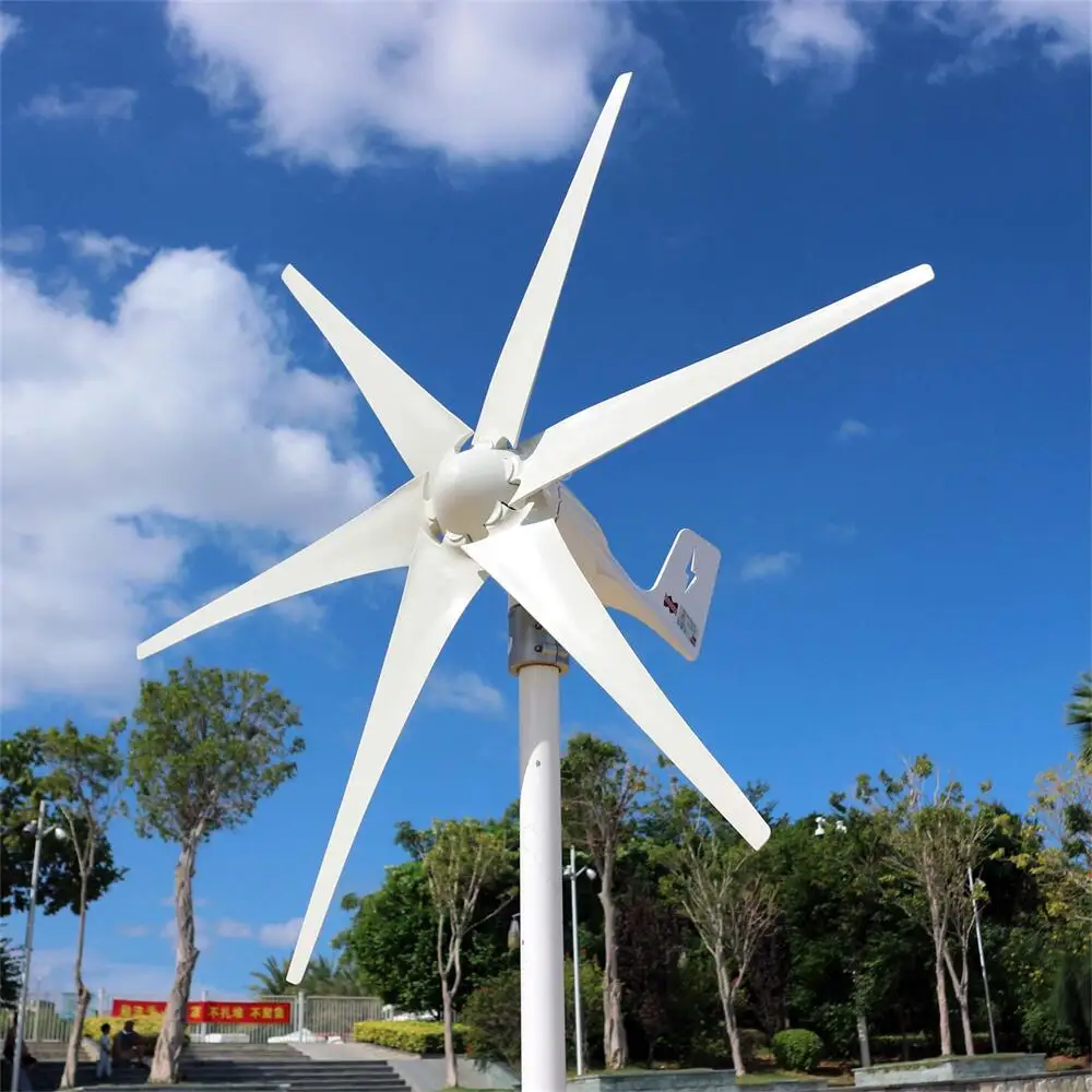 600W 12V 24V Wind Turbine Generator 3 5 Blades Residential AC Hawt Wind Mill with Free MPPT Controller Charging Indicator LED